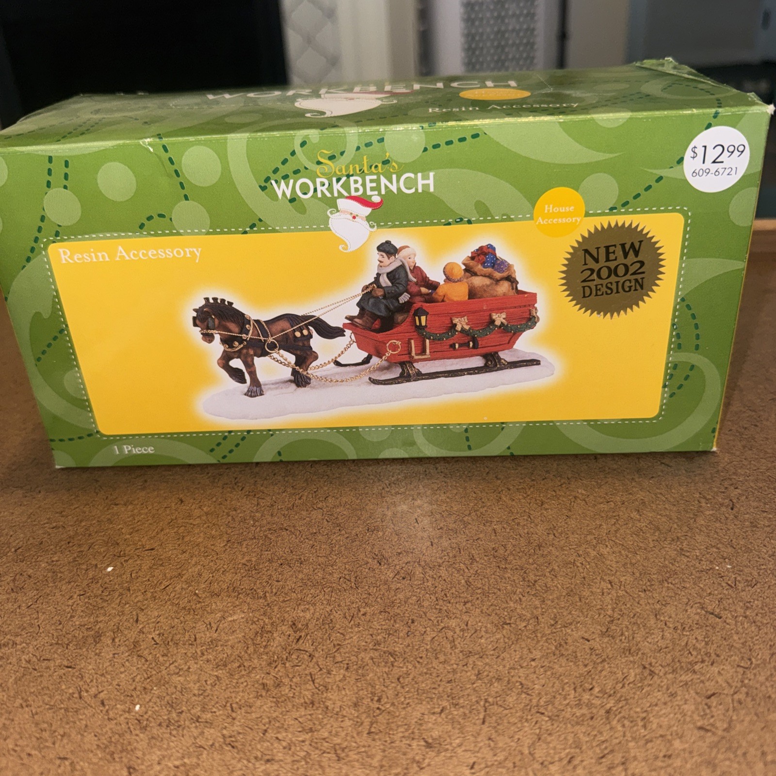 Santa’s Workbench Porcelain Accessory “Sleigh” 2002 In Box Excellent !