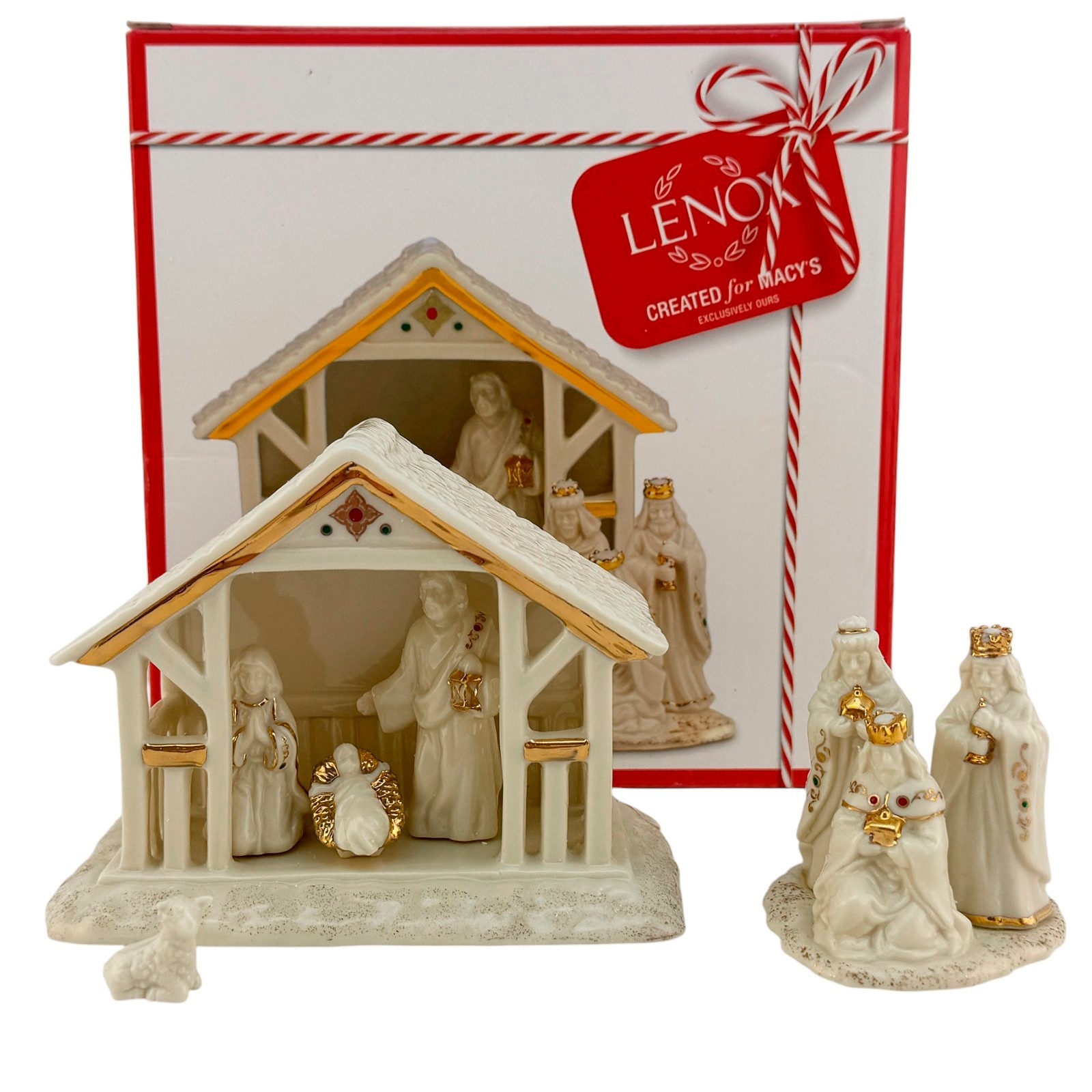 Lenox China Village Treasures MISTLETOE PARK Away In a Manger Nativity