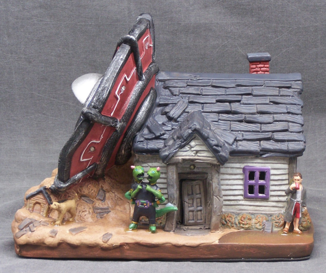 Pumpkin Hollow No Landing Zone Halloween Village Building Multicolor LED NIB