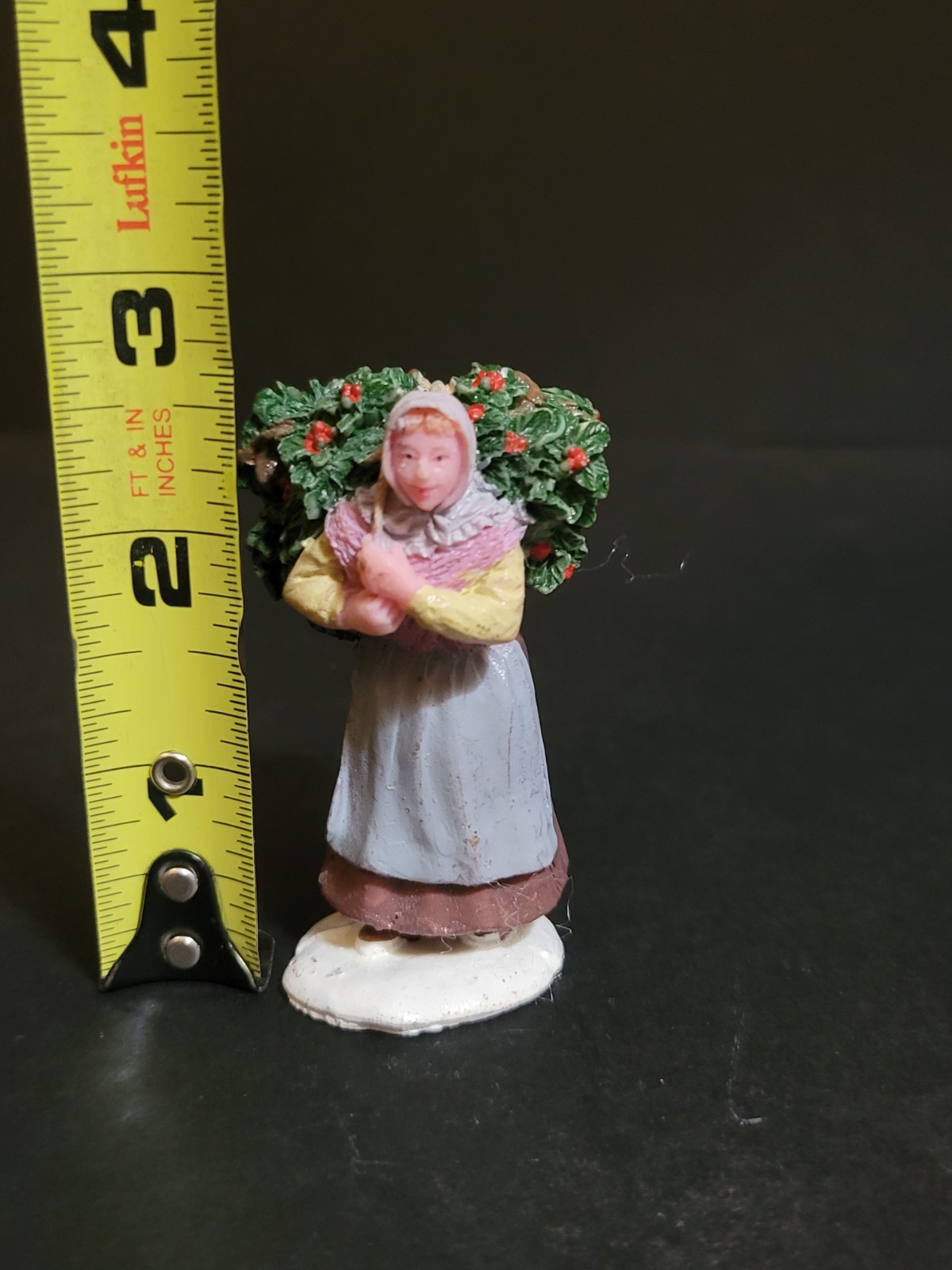 Lemax Christmas Village Town Holly Gatherer 02802 Woman Carrying Seller Vendor