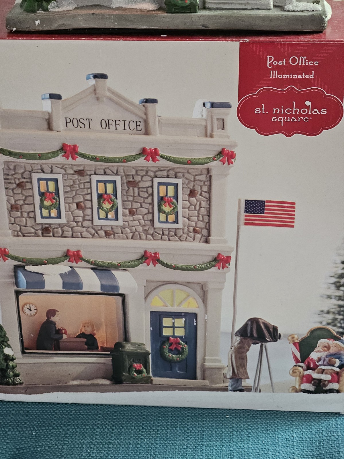 St Nicholas Square Post Office Village Square Illuminated Model in Original Box