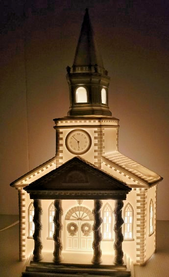 Dept 56 Winter Silhouette ” Cathedral Facade” White Porcelain #78085