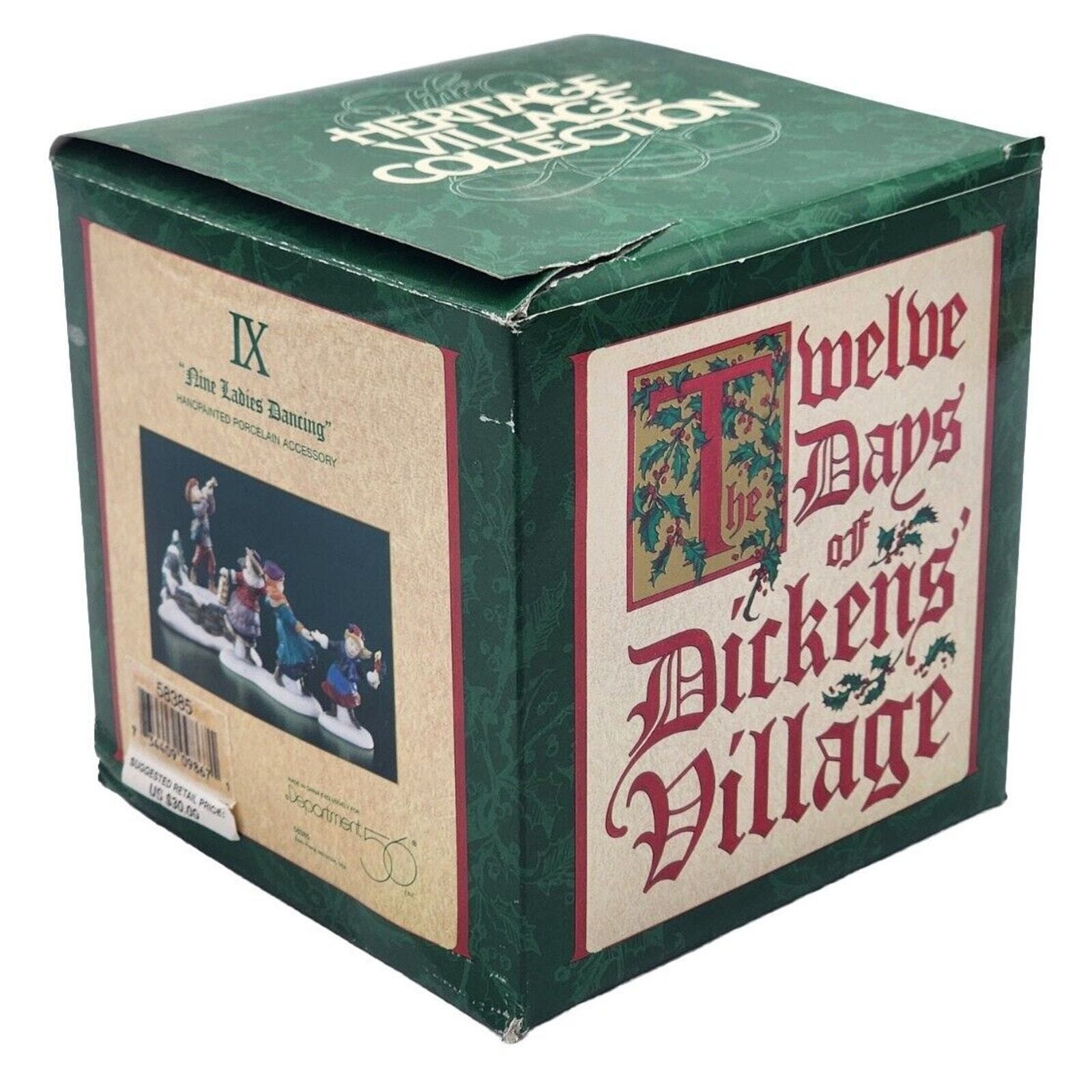 Dept 56 IX Nine Ladies Dancing Twelve Days of Dickens Village 58385 VTG 1997 Box