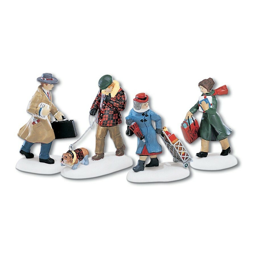 Dept 56 Christmas In The City BUSY CITY SIDEWALKS SET/4 58955 DEALER STOCK-NEW