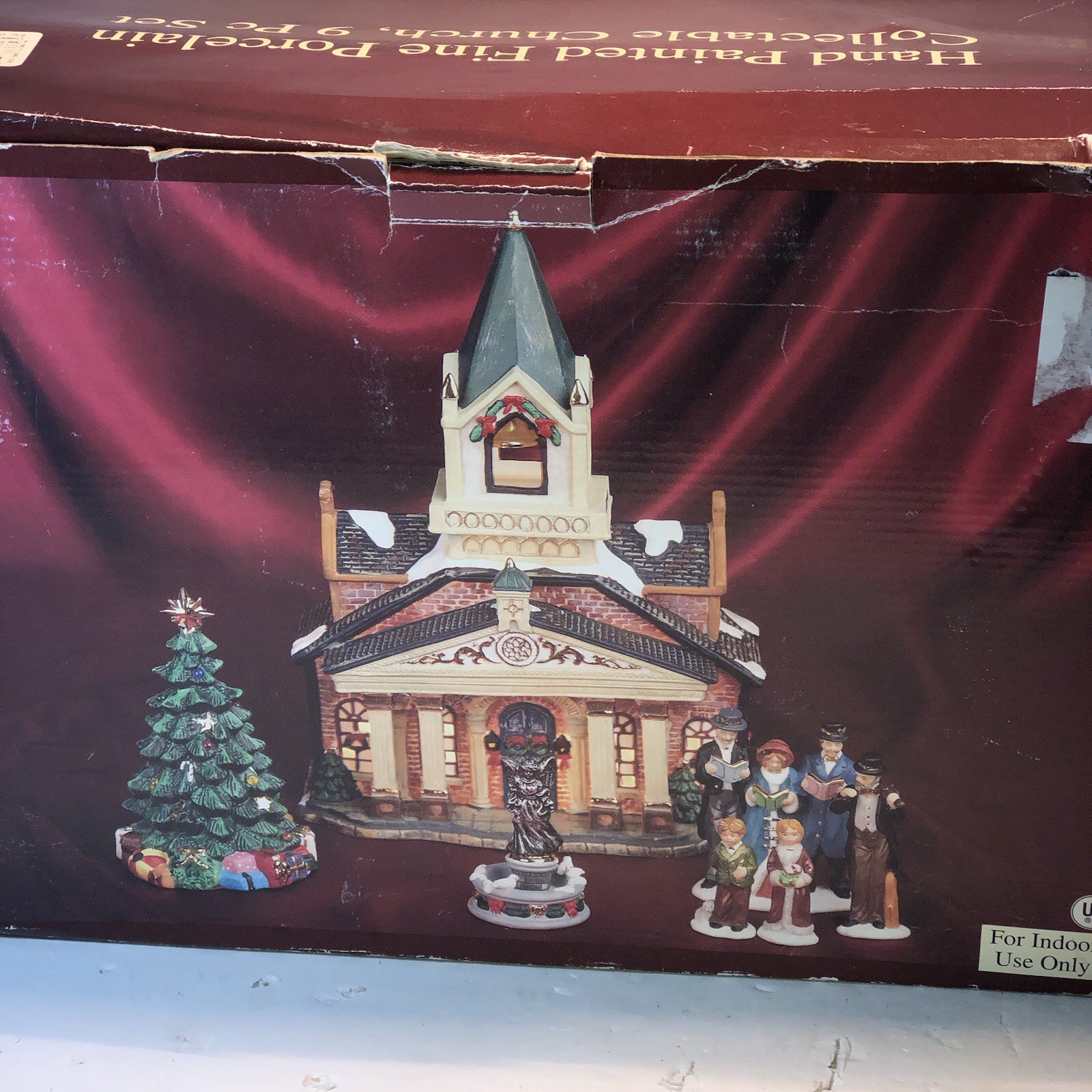 Hand Painted Fine Porcelain Collectible Church 9 Pc Set Only 2 Pc. in Set