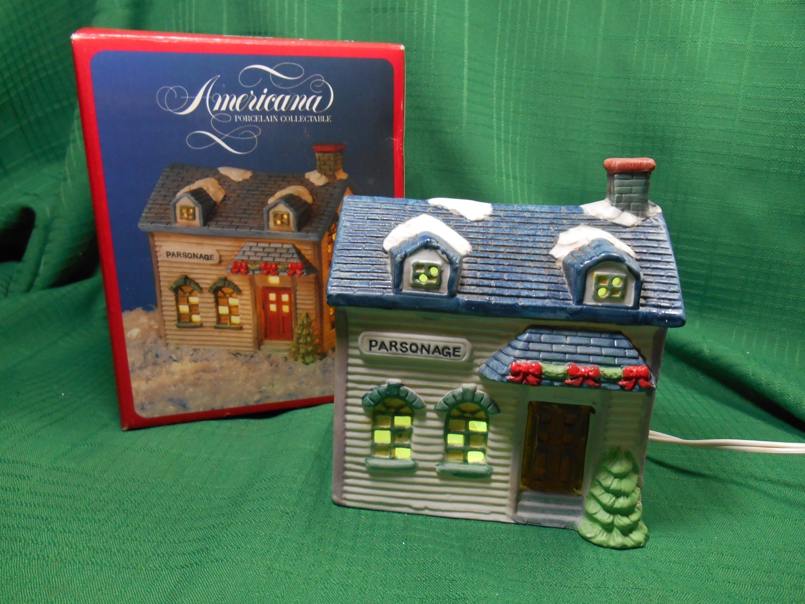 Americana Christmas Collectibles Parsonage Lighted House