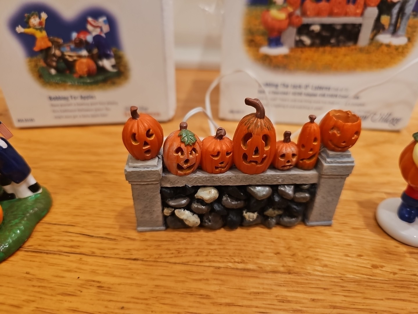 Dept 56 Bobbing For Apples & Lighting The Jack-O-Lantern Village Halloween READ