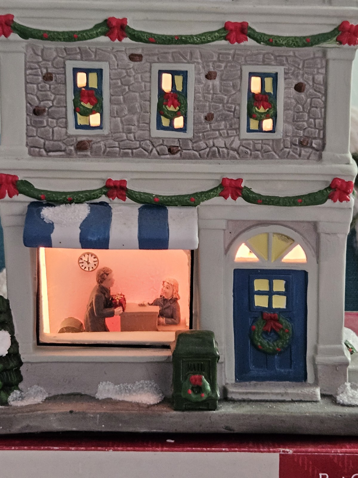 St Nicholas Square Post Office Village Square Illuminated Model in Original Box