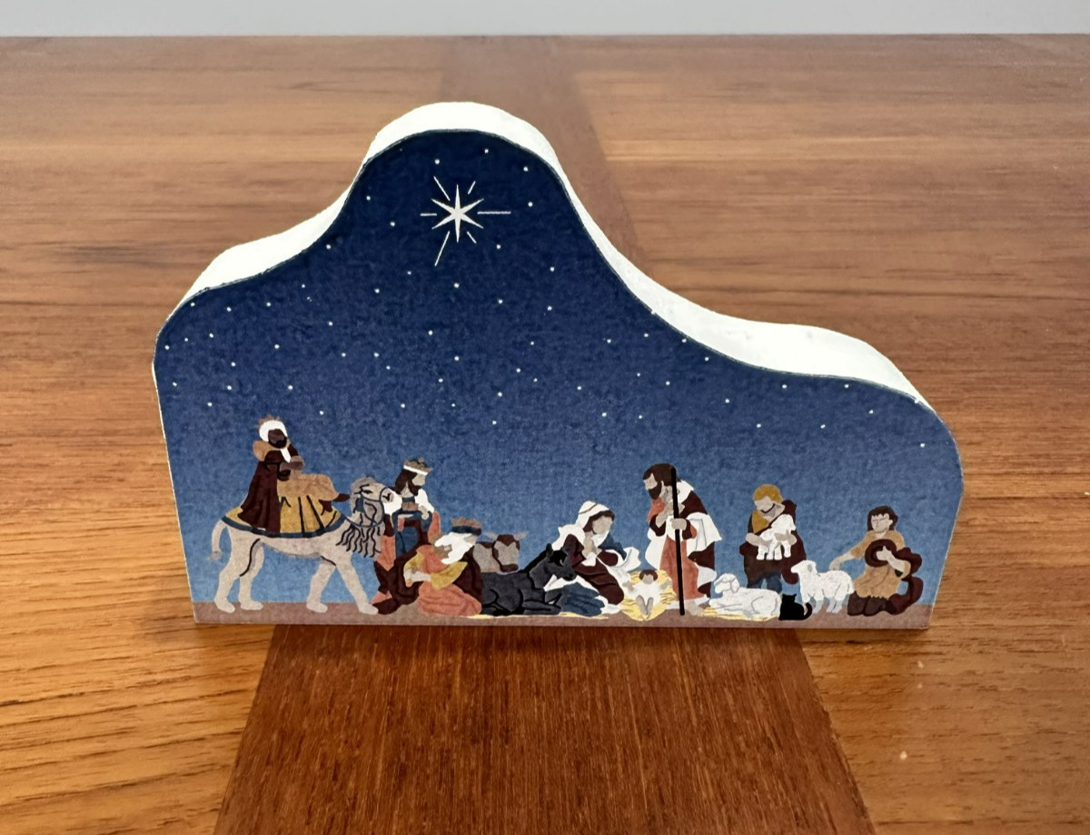2010 Cat’s Meow Village Wooden Shelf Sitter – NATIVITY #10-602 FREE SHIPPING