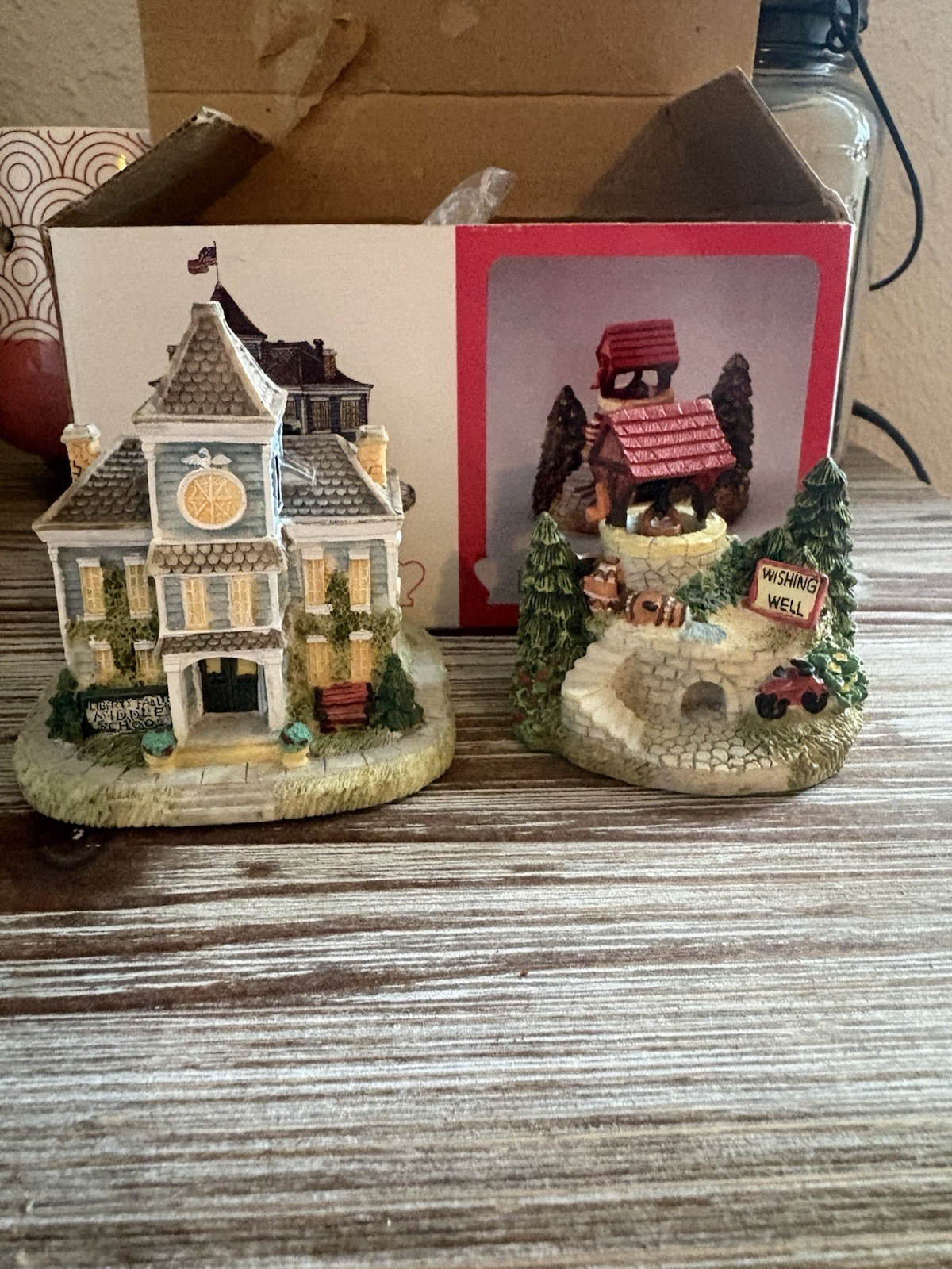 Liberty Falls AH112 Middle School & AH125 Wishing Well Miniatures, 2pc Boxed