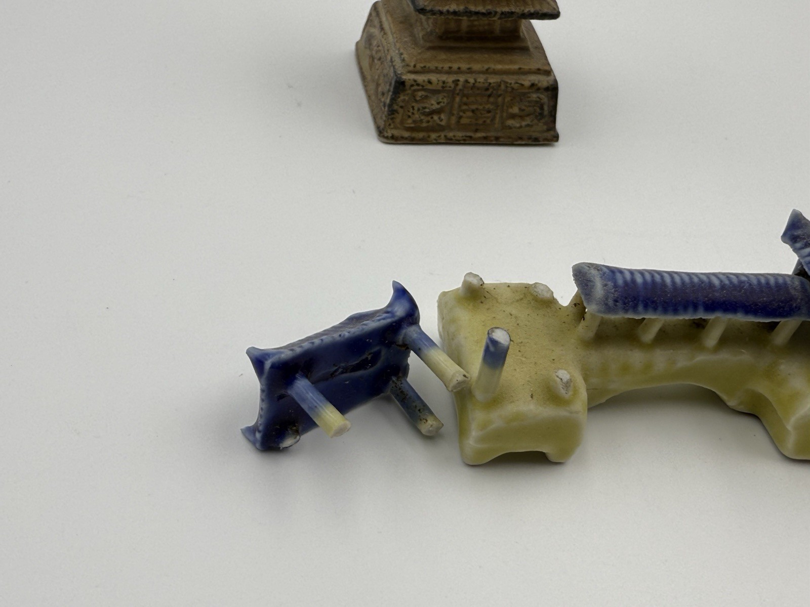 Vintage Chinese miniature ceramic part of a village collectible