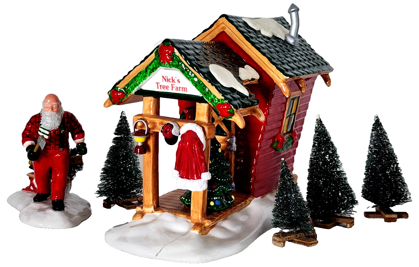 Dept 56 Snow Village Nicks Tree Farm Set 10 #54871 Christmas Village