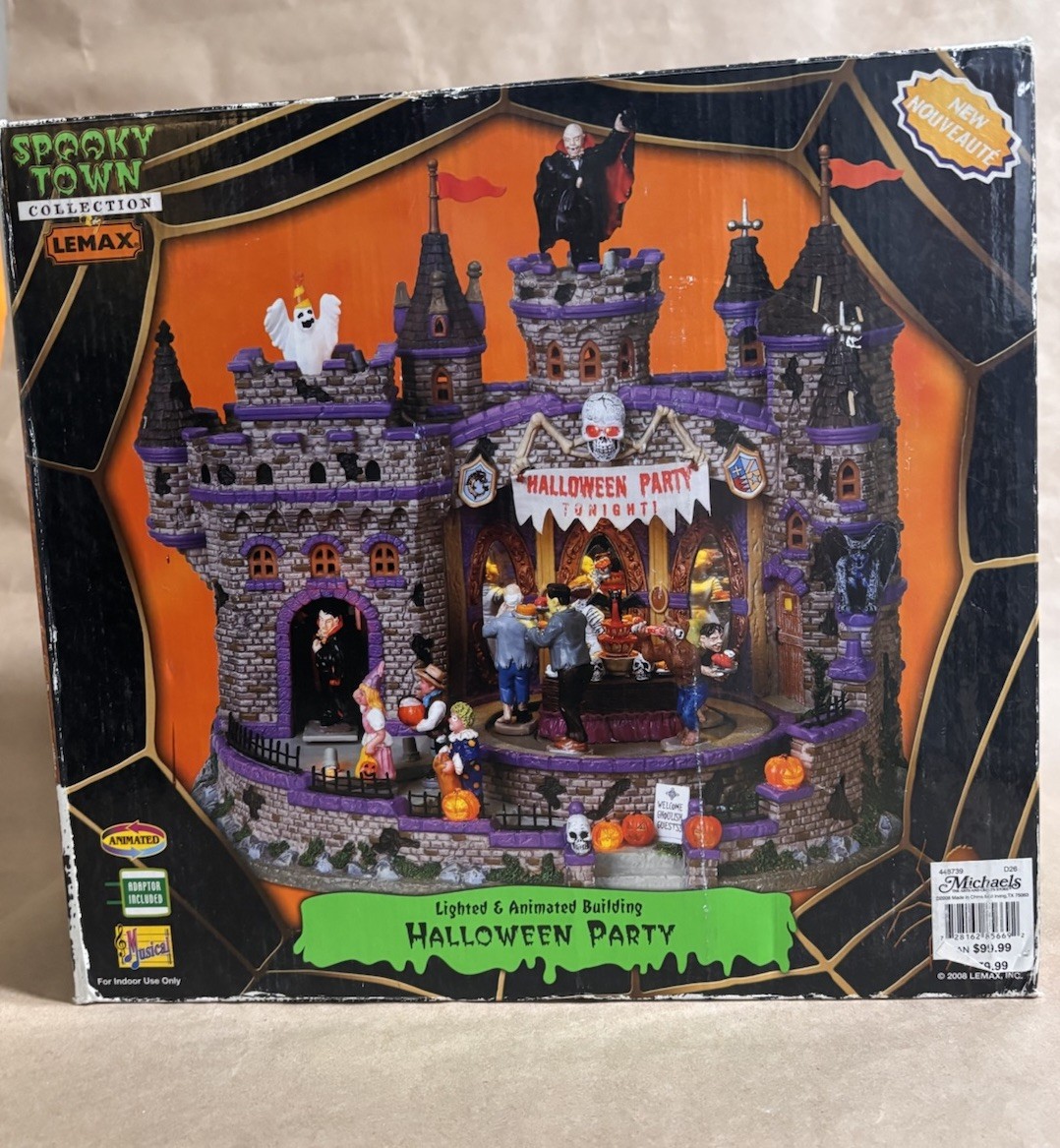 2008 Lemax Spooky Town Village Halloween Party LIGHTS/MUSIC/ANIMATION WORK READ!