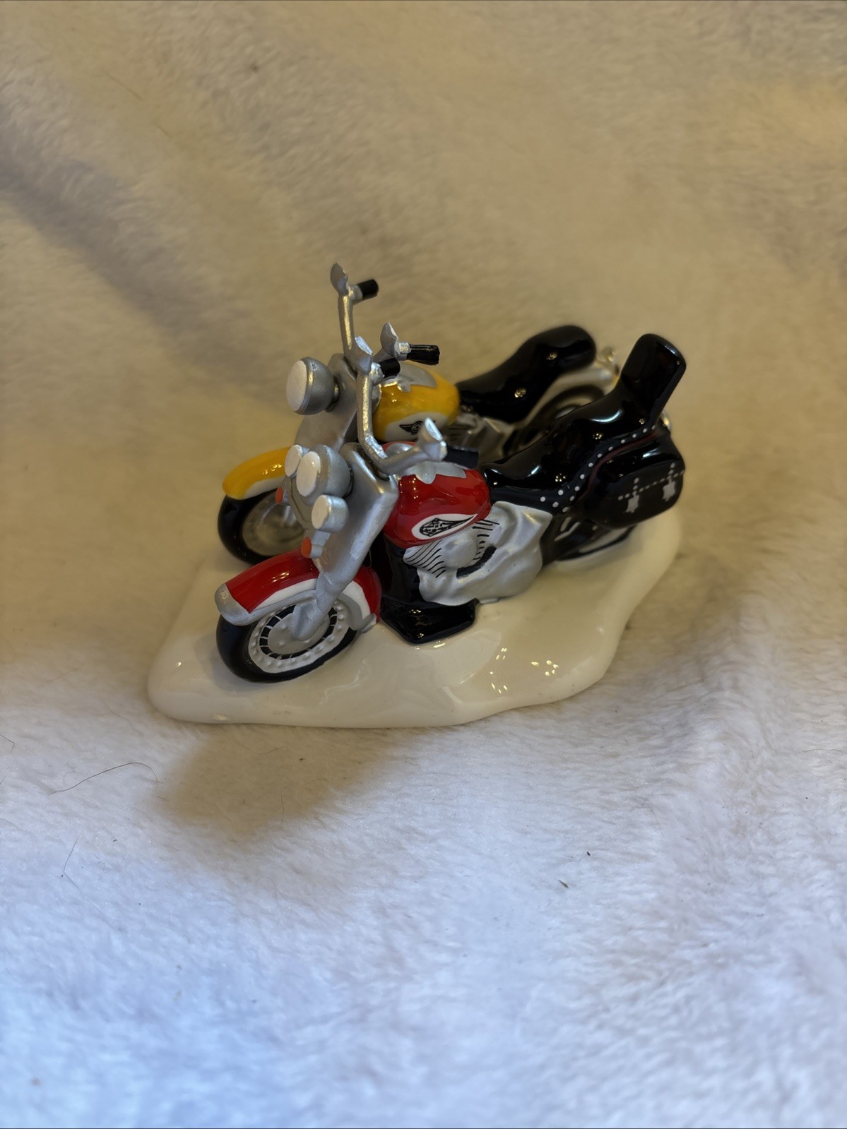 Dept 56 Harley Davidson Fat Boy & Softail Snow Village 4.5″ in Box Snow Village