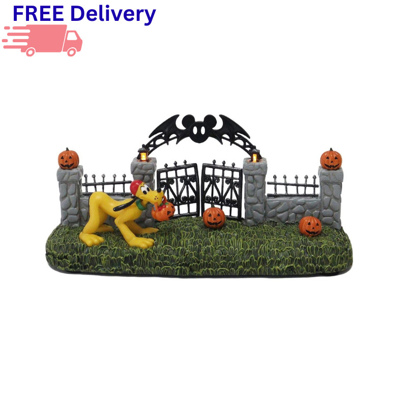 Halloween Village Set 10 Pc Pre-Lit Musical Haunted House Figurine Decor New