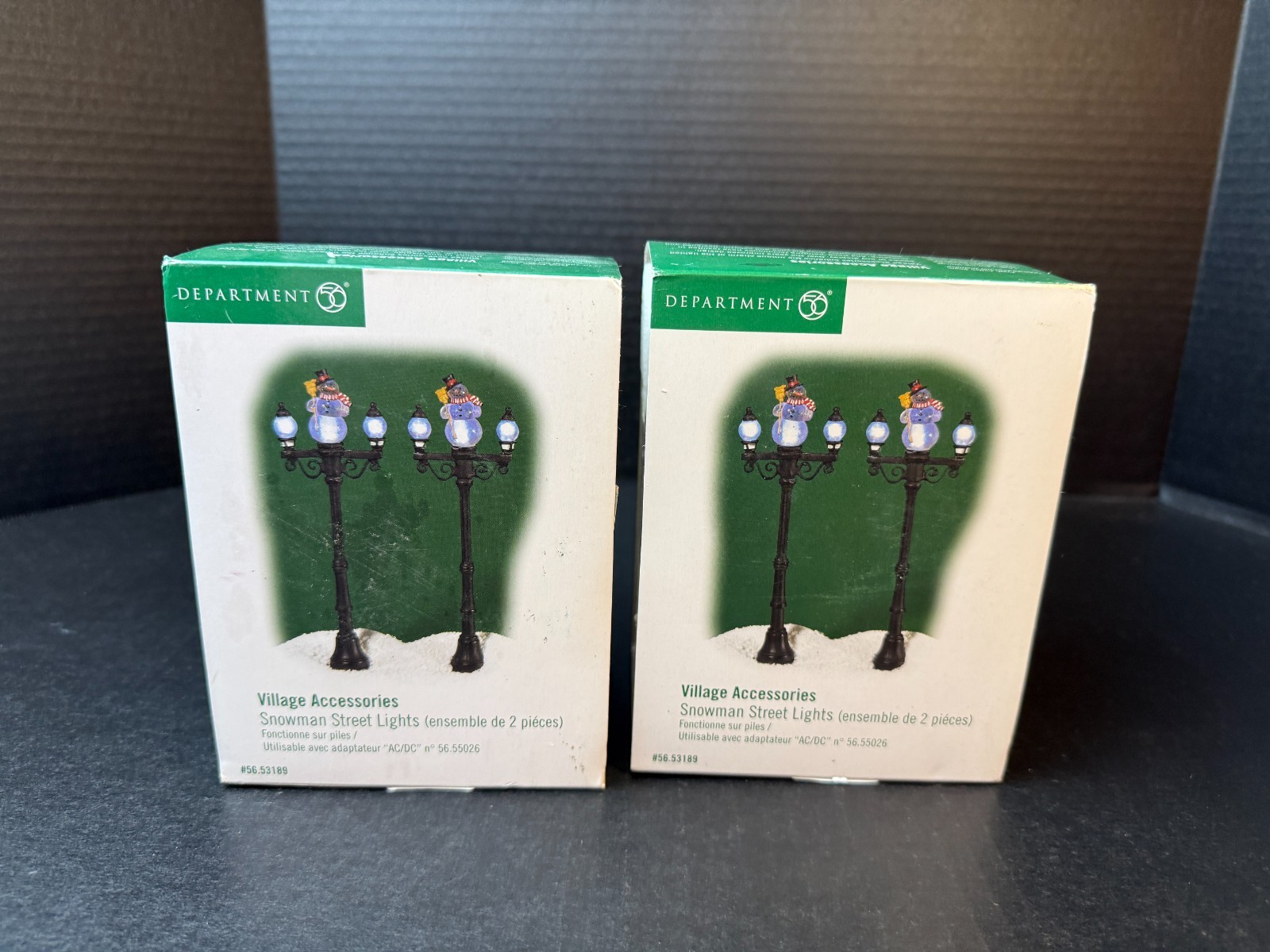Dept 56 Snowman Street Lights #53189 2 Sets Original Box Tested Working