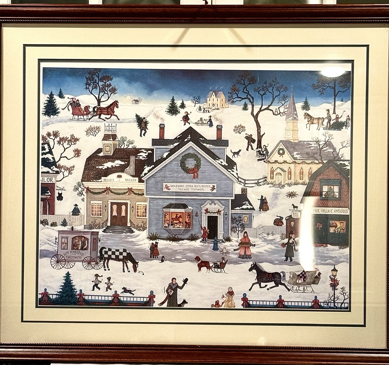 Americana Folk Art Titled “The Village Toymaker” (1987) By Linda Nelson Stocks