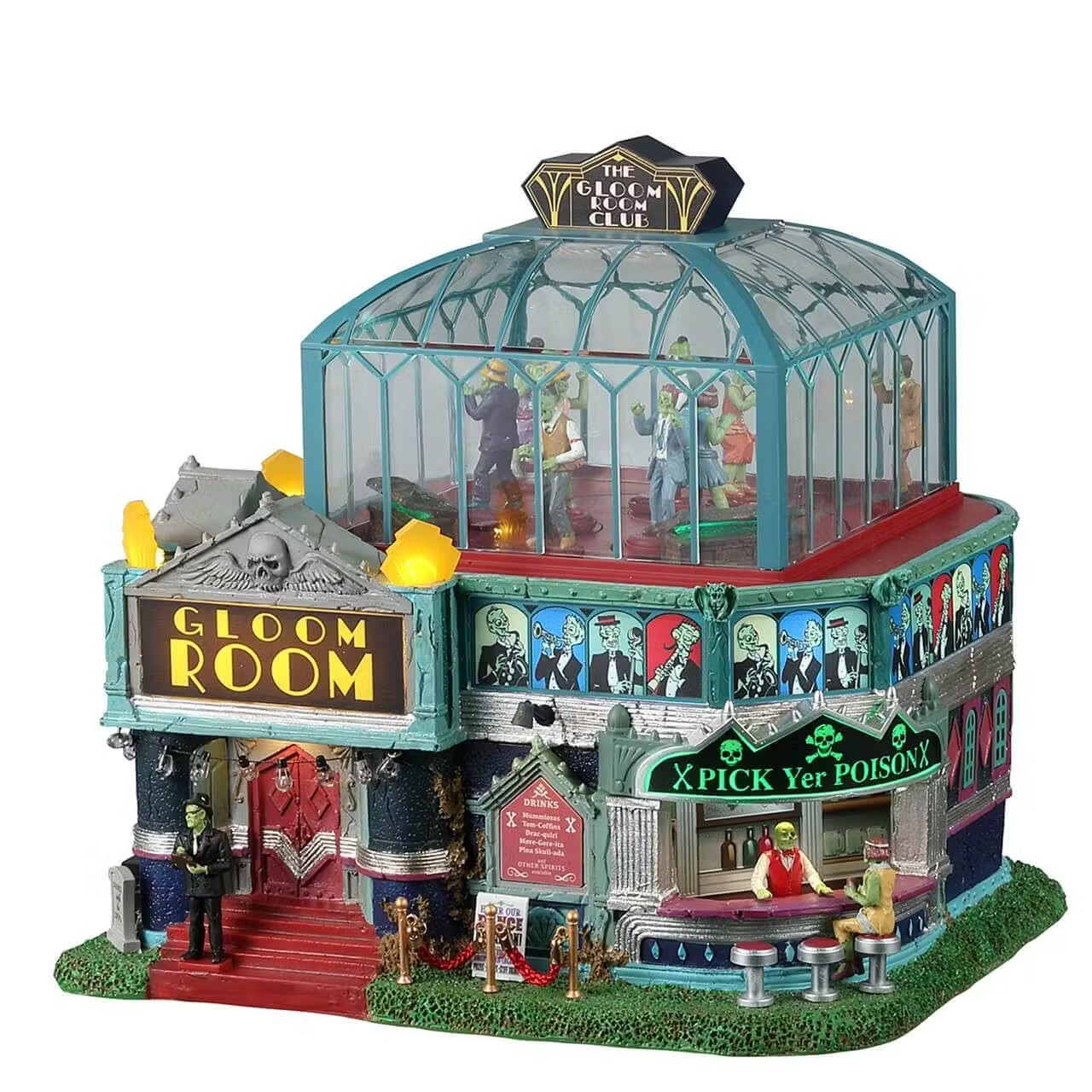 2023 LEMAX SPOOKY TOWN Village – THE GLOOM ROOM CLUB Sights & Sounds