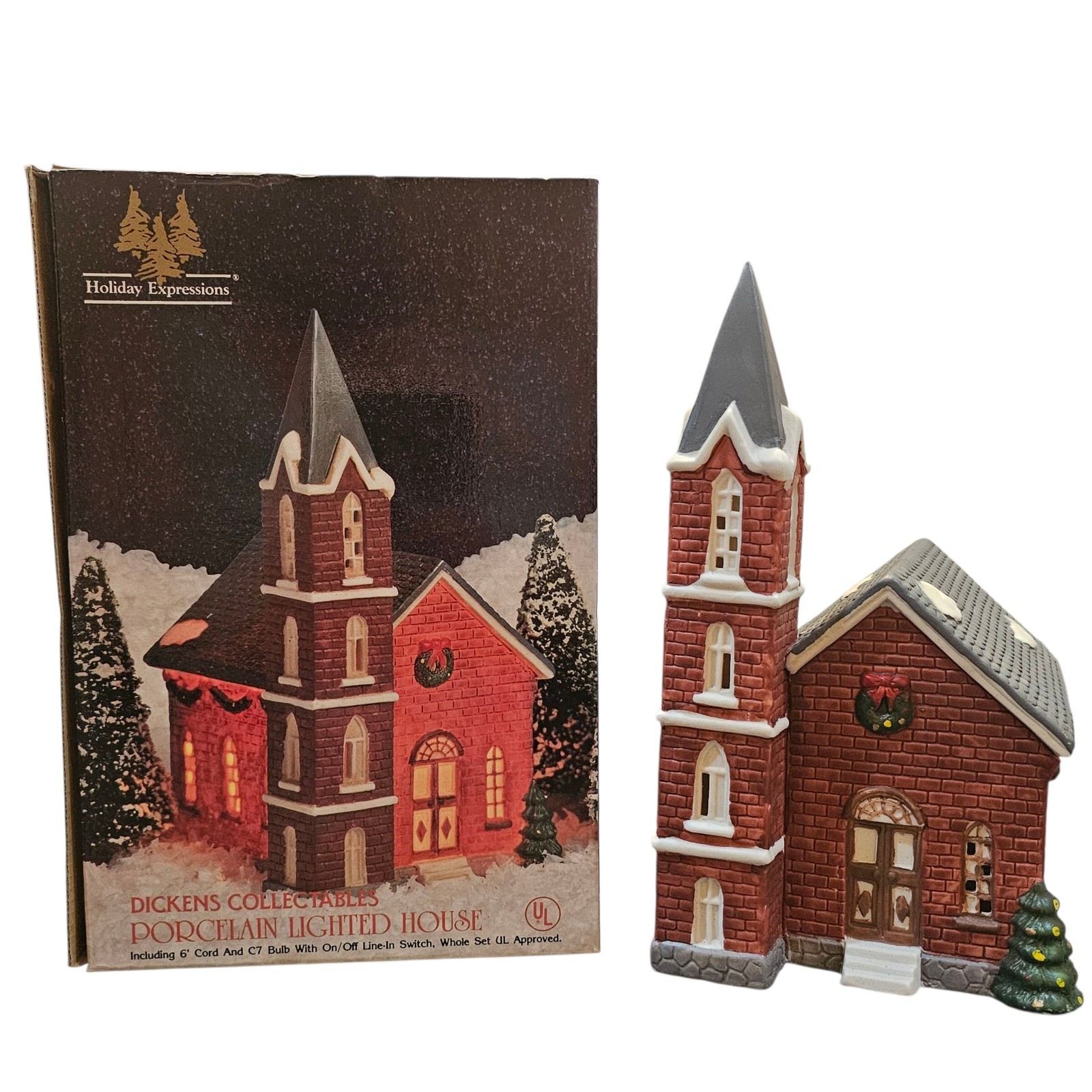 Dickens Collectables Handpainted Porcelain Lighted House 1992 Holiday Expression