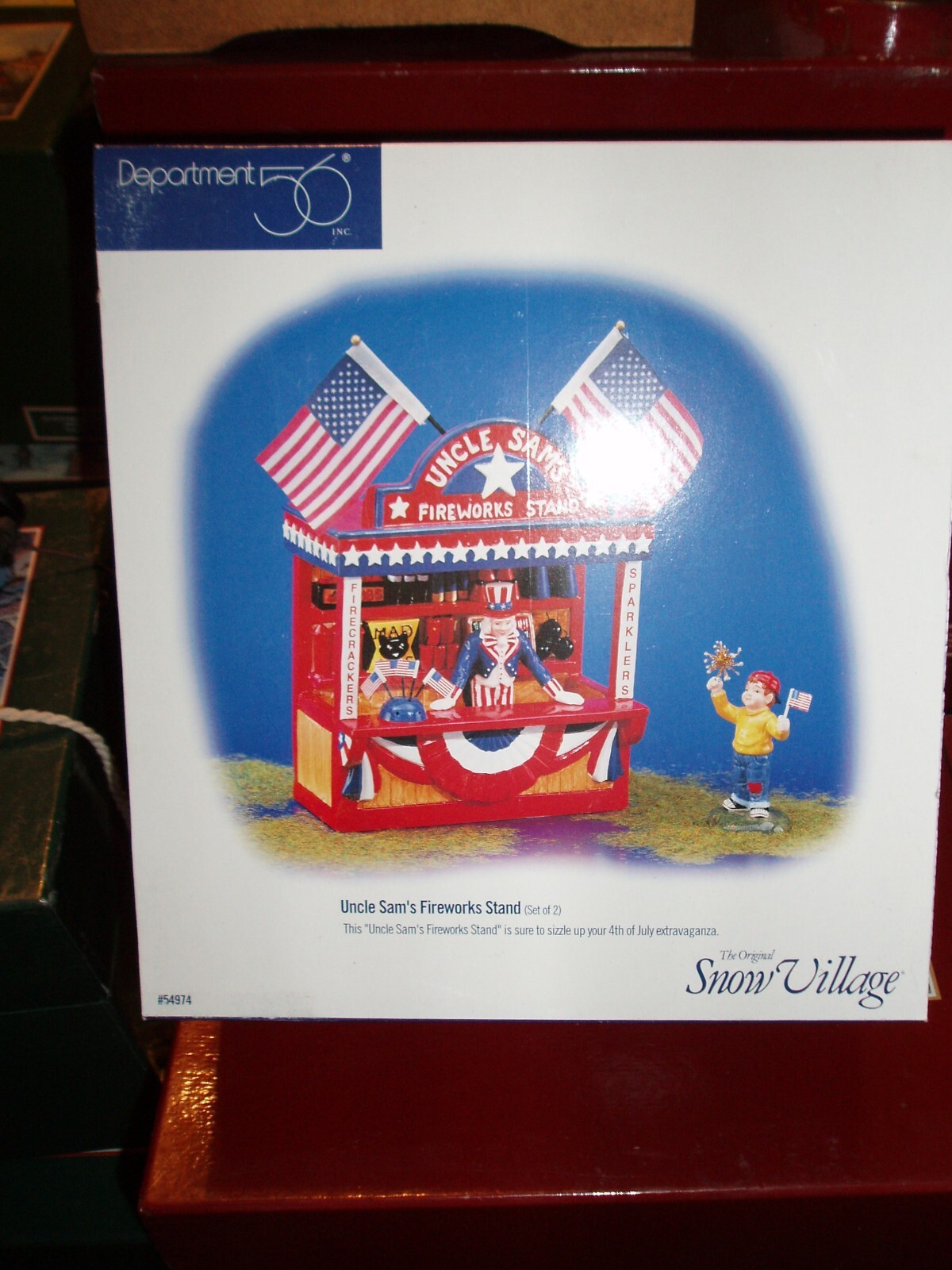 DEPT 56 SNOW Village UNCLE SAM’S FIREWORKS STAND NIB
