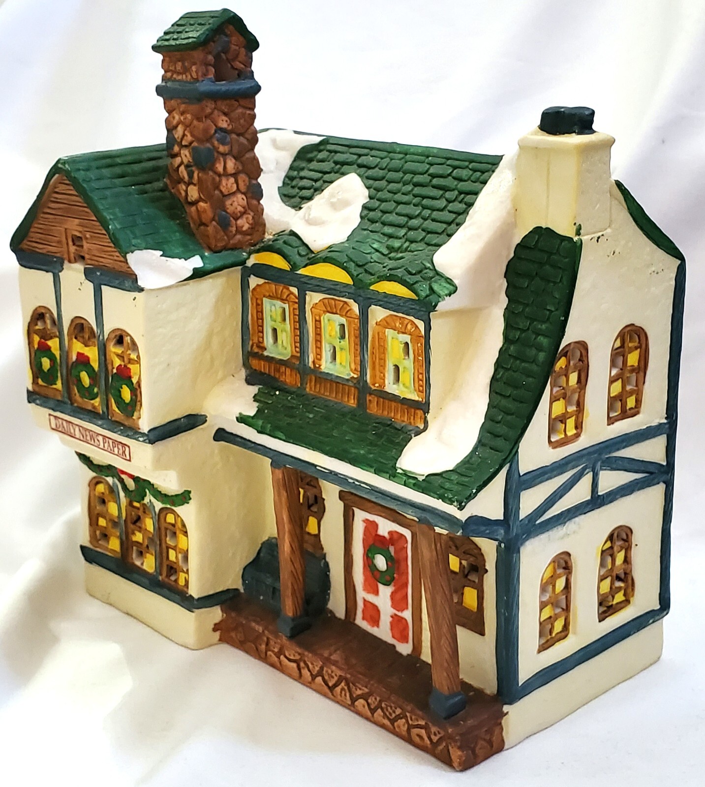Holiday Expressions DAILY NEWSPAPER Christmas Village building house CHIPPED