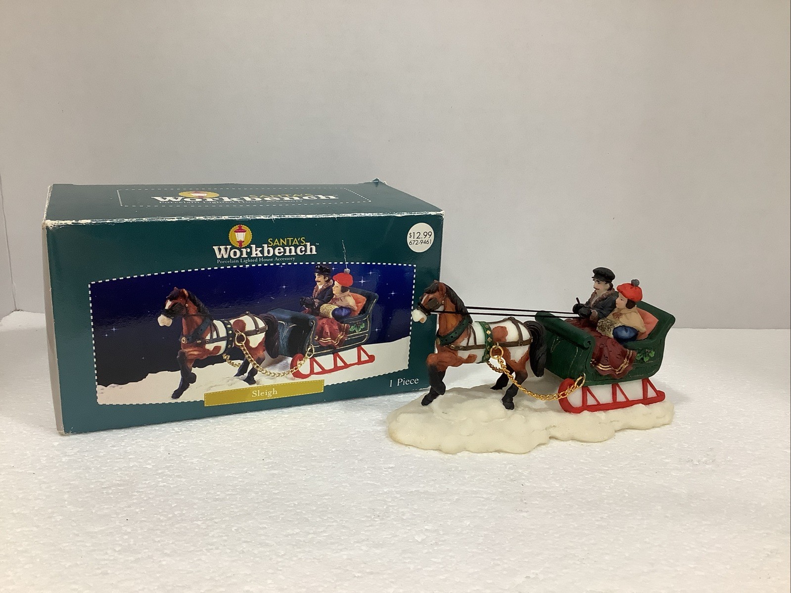 Santa’s Workbench Porcelain Accessory #03601 “Sleigh” 2003 In Box Excellent !