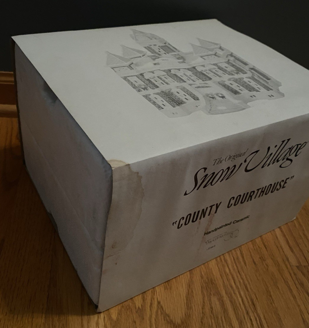 Dept 56 Snow Village County Courthouse 1989 Christmas Village Building 5144-6