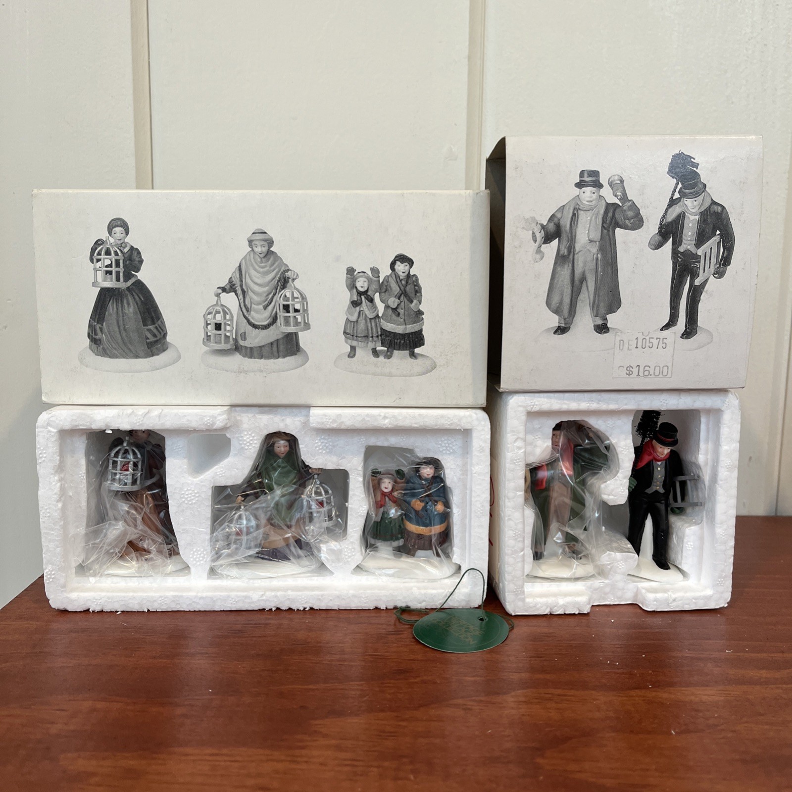 Dept 56 Heritage Village 58033 Bird Seller, Town Crier, Chimney Sweep Set of 5
