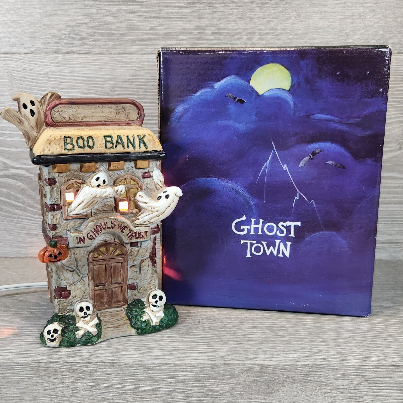 Boo Bank GANZ Ghost Town Halloween Figurine Haunted House Building Ghosts