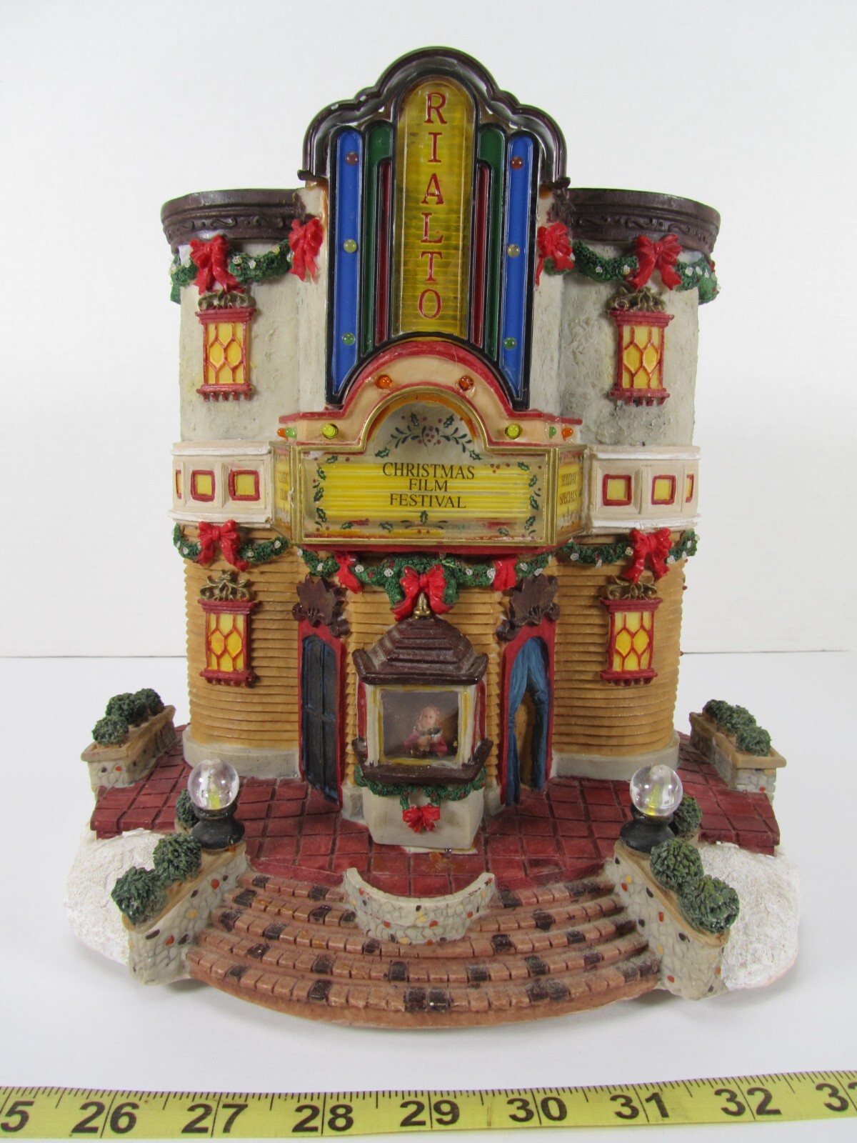 TQ Rialto Christmas Holiday Village Film Festival Theater Lights Up 11″ Tall