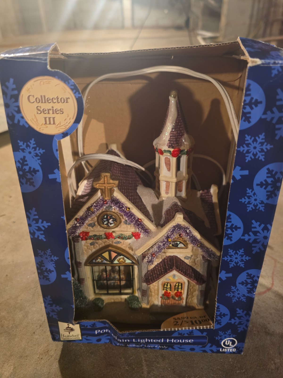 Holiday Seasons Illuminated Porcelain Village House, Collector Series III