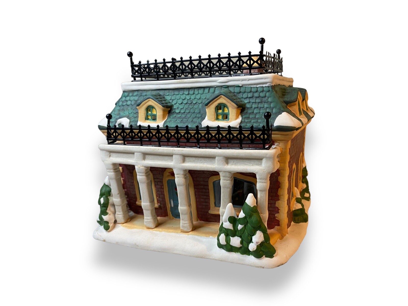 American Greetings Ingleby Village Banker’s House Lighted Ceramic Christmas NIB