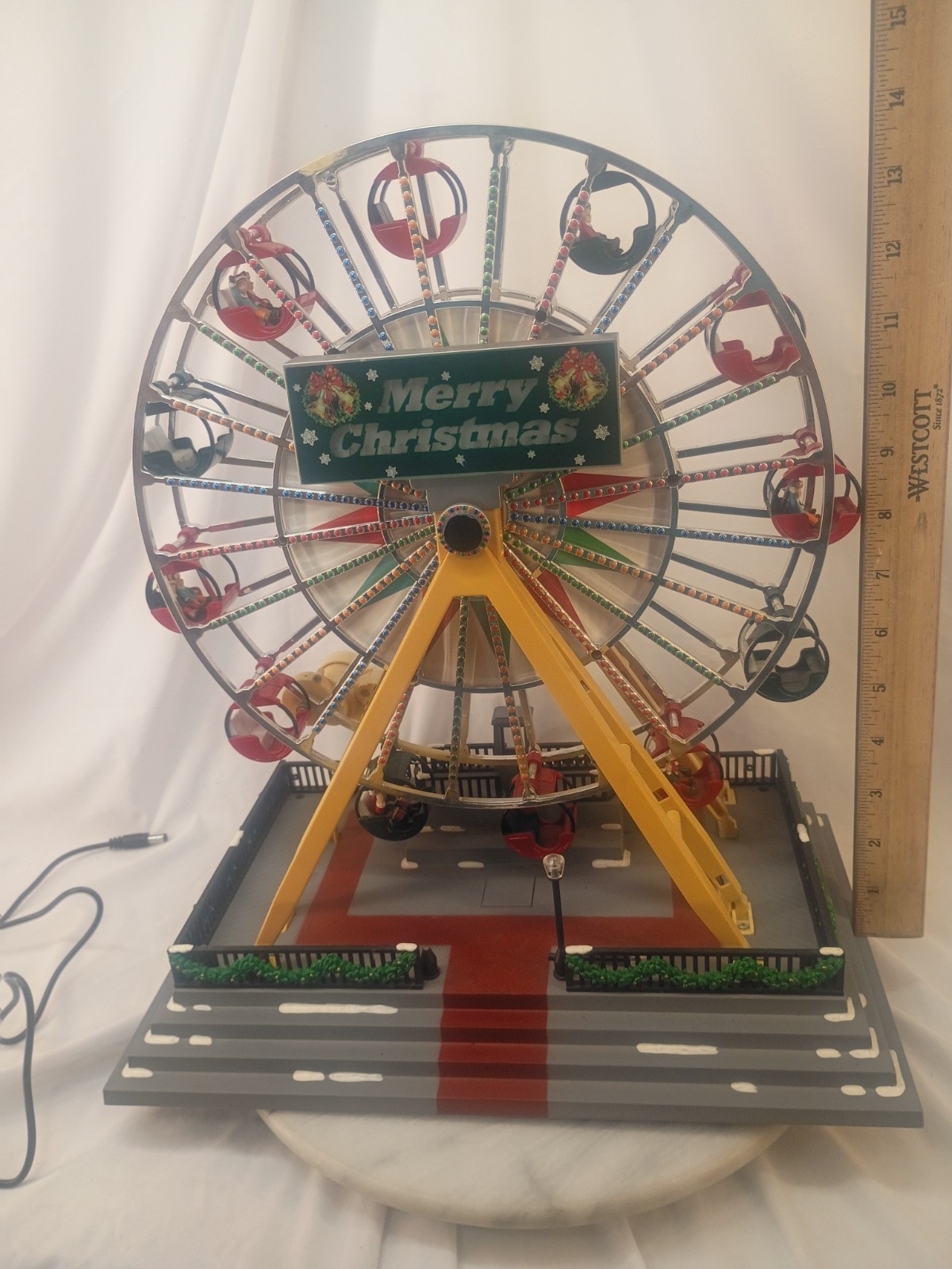 Vintage Maisto Musical Winter Wonder Ferris Wheel Toy Merry Xmas TESTED WORKS