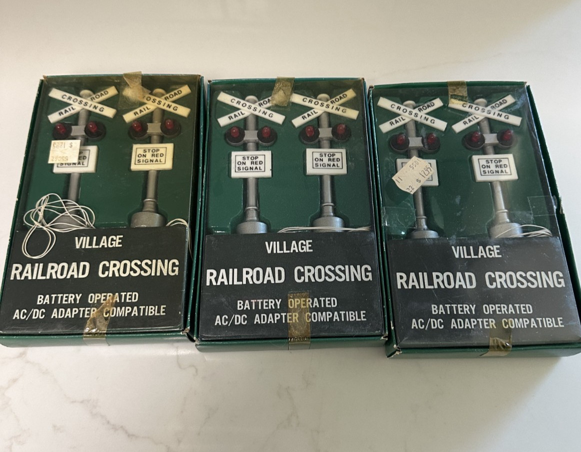 Lot Of three Dept 56 Village Railroad Crossing #5501-8