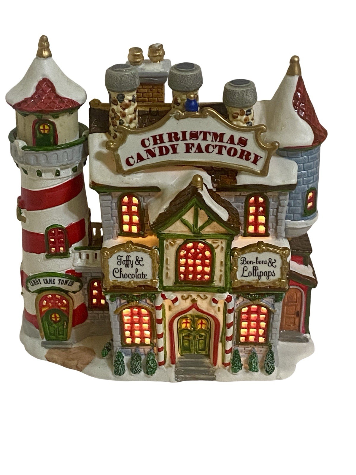 Vintage Lemax Santas Candy Factory Lighted Porcelain Lighthouse Toys R Us 2000