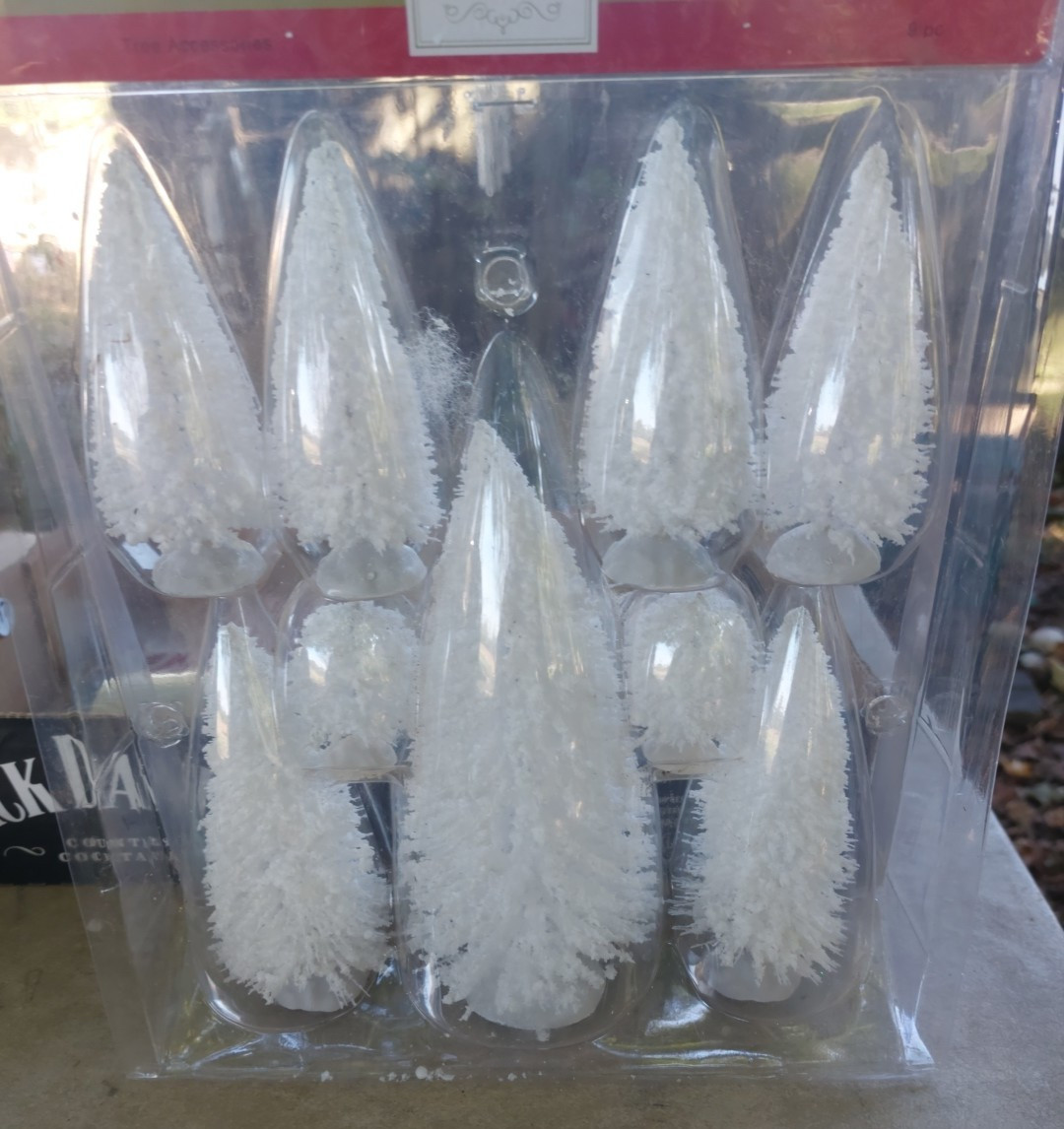 HOLIDAY INSPIRATIONS Christmas Village Snow Trees 9 Pk