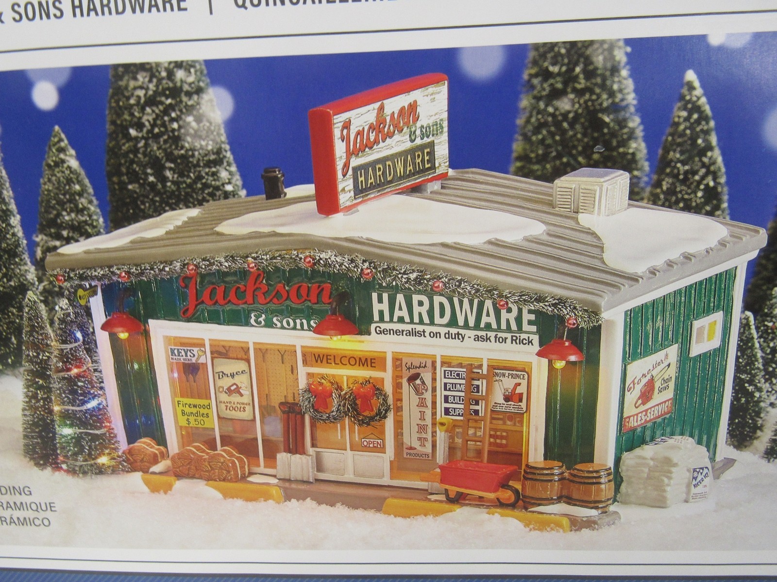 Dept 56 Snow Village Jackson & Son Hardware 6013447 New Torn Box Ships Free