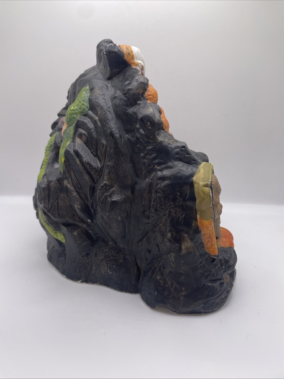 Vintage Halloween Village Ceramic Cave Treasure Ghost Spooky Mummy