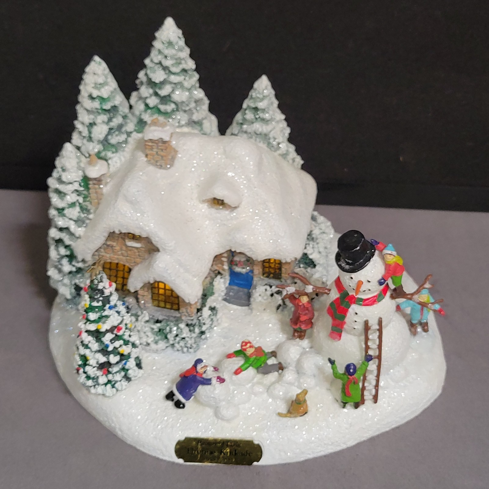 *Thomas Kinkade Painter Of Light Everett’s Cottage Lights Christmas Village FLAW