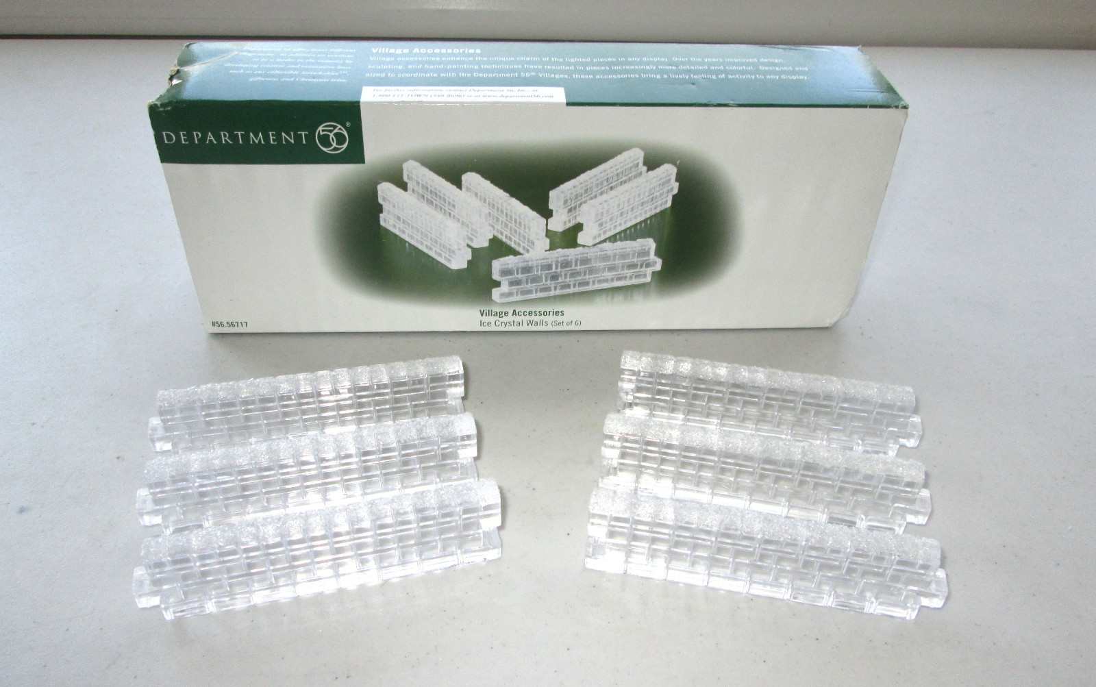 Department 56 Ice Crystal Walls w/Box Set of 6 Village Accessories 56717