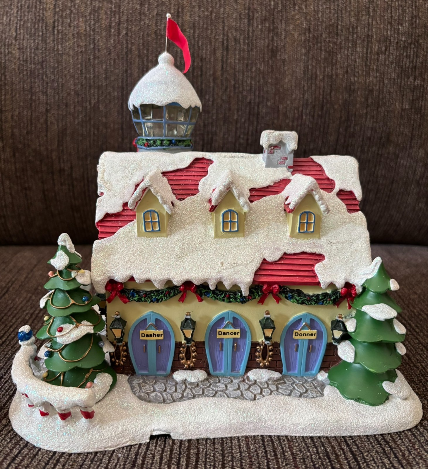Hawthorne Village Reindeer Barn & Weather Watch Tower Christmas Holiday House