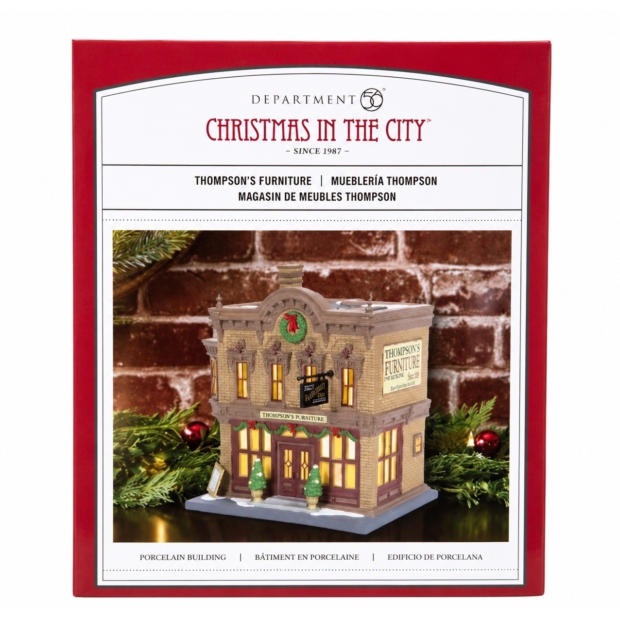 Department 56 Christmas in the City Thompson’s Furniture Store NEW Village