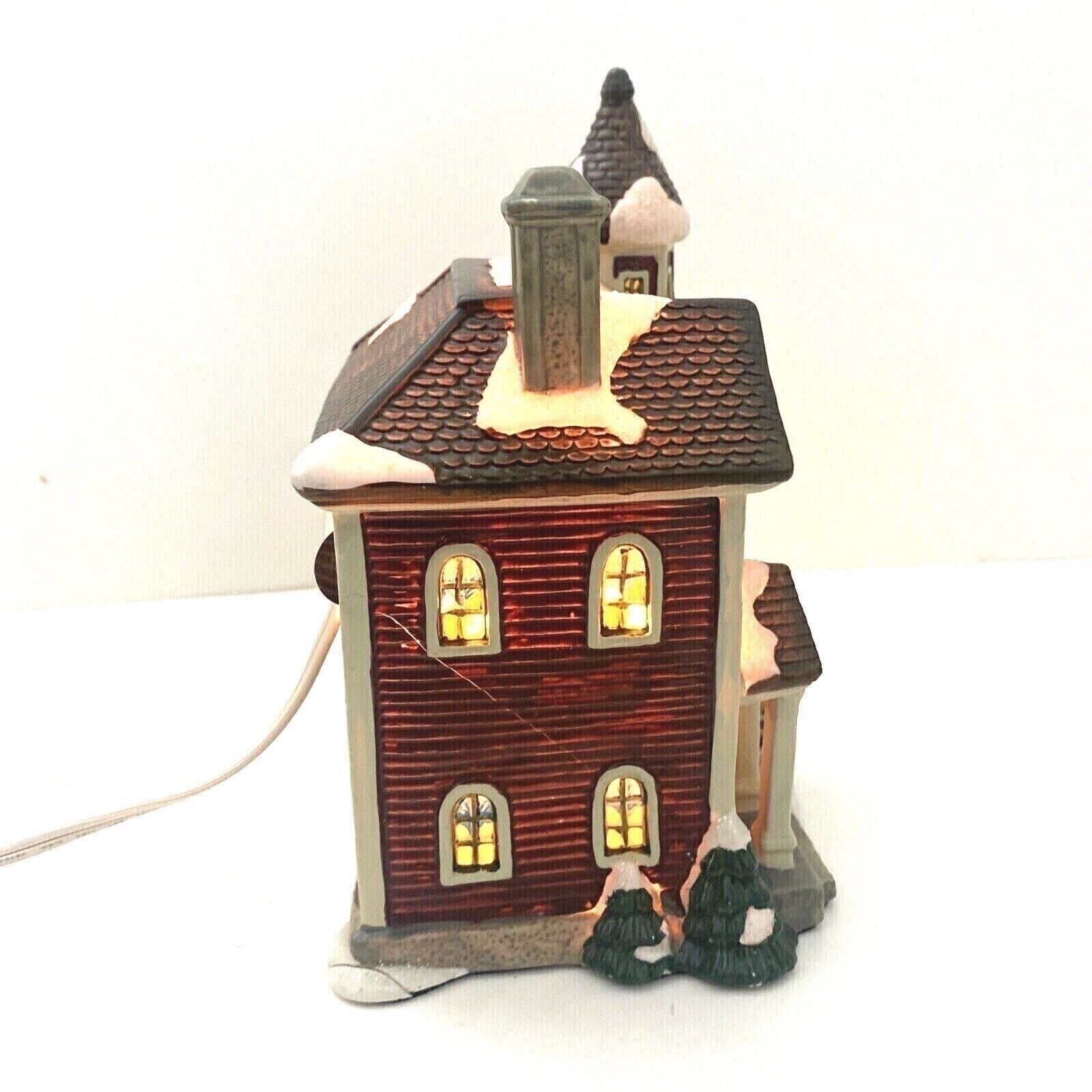 Village House Window Scene Porcelain Lighted Hand Painted Multicolor, see detail