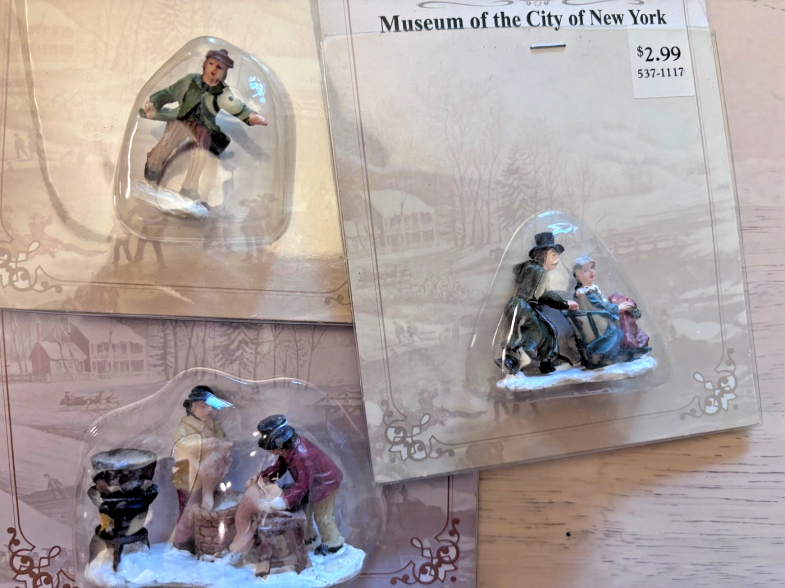 Christmas Village Figurine Lot Lemax Santas Workbench Currier Ives Holiday Time
