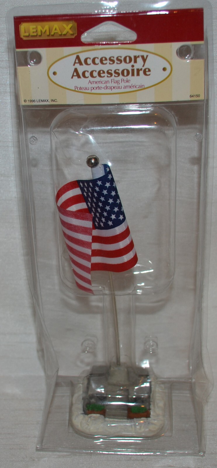 Lemax Christmas Village~American Flag Pole~1996~Holiday~64150~Patriotic~NEW