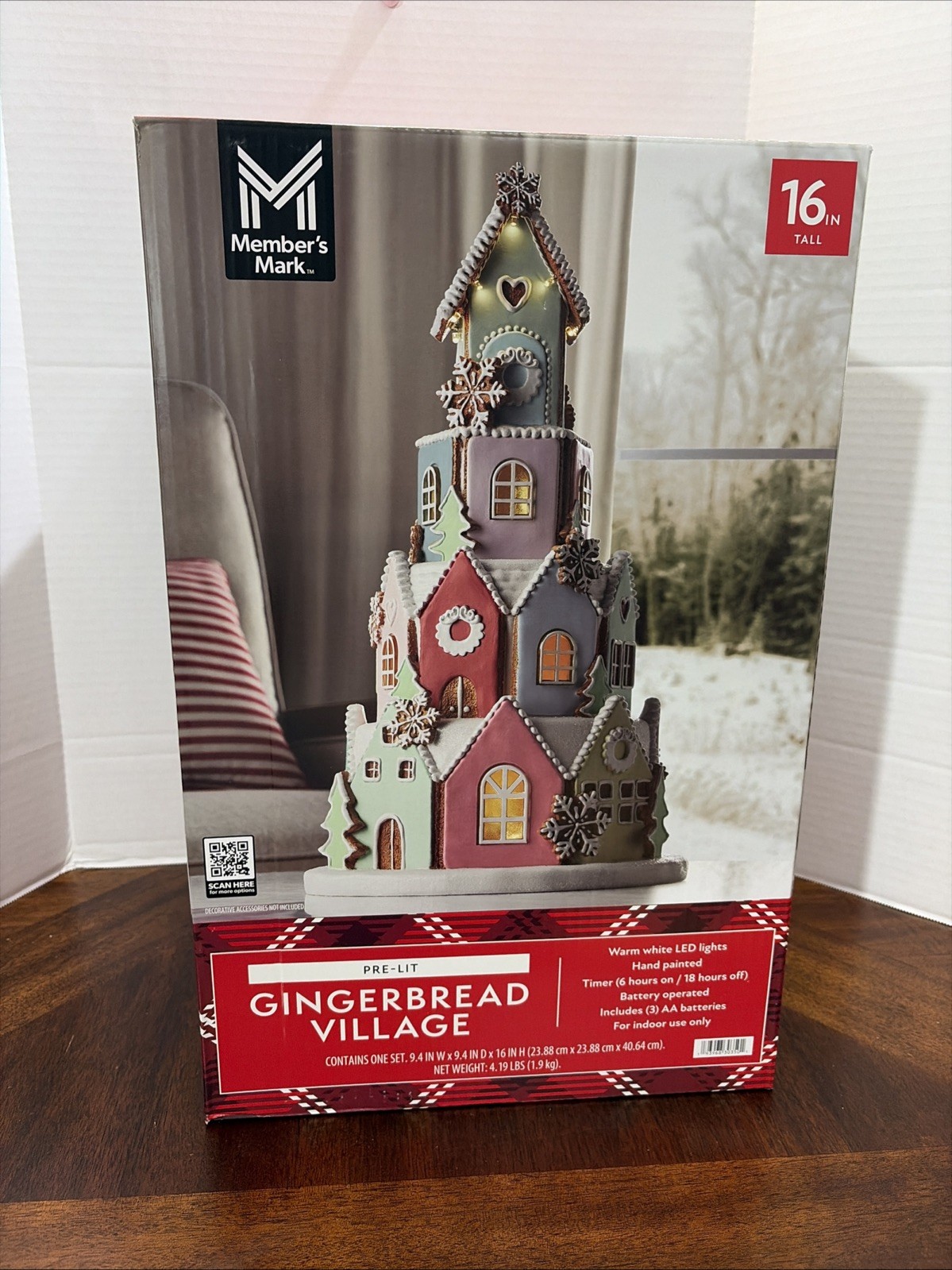 Member’s Mark 16″ Pre-Lit Gingerbread Village – Multicolor 🎄 SHIPS TODAY🎅