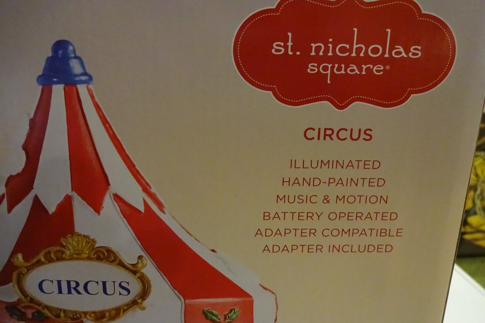 St. Nicholas Square Village Musical Light-up Circus Tent New