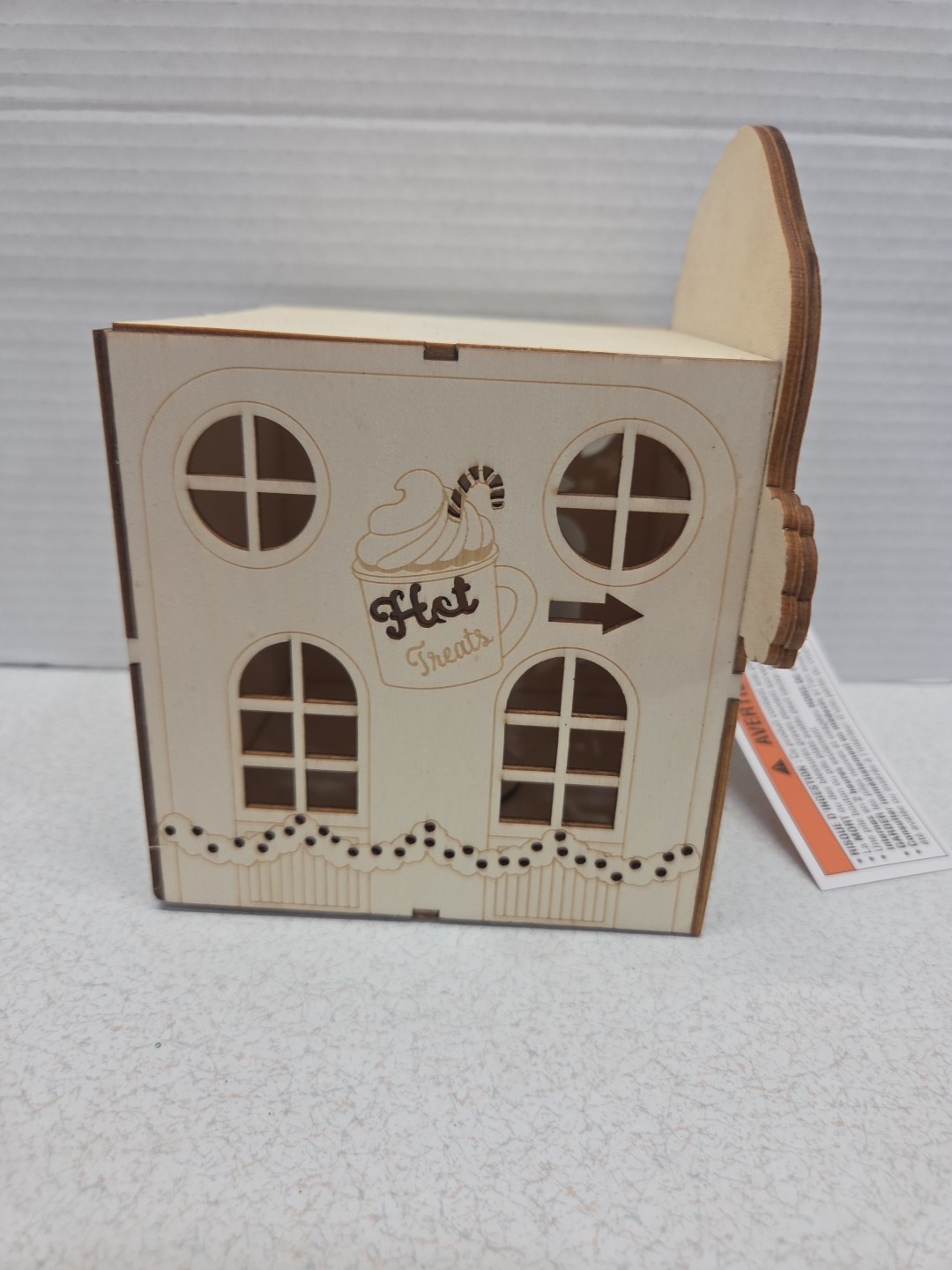 Make Market DIY House LED Light Up Wooden Claus Cafe 5” X 7” Decorate Yourself