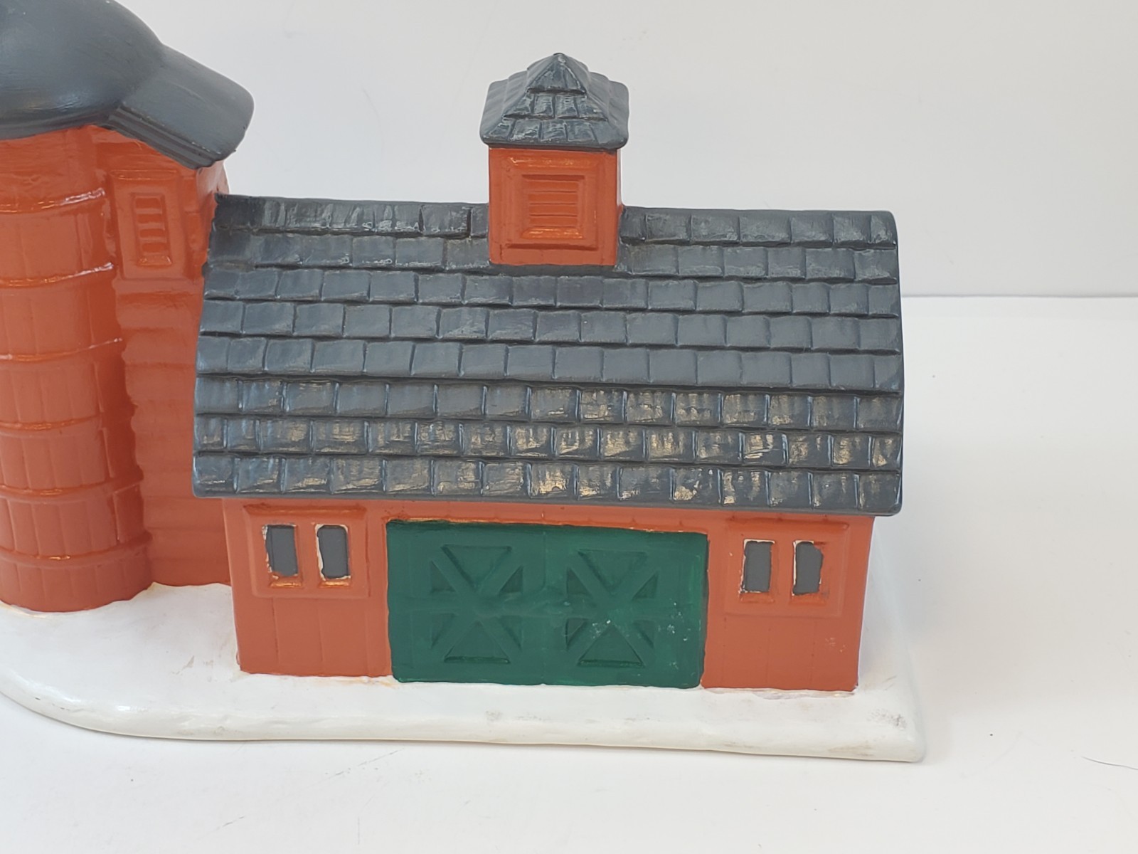 Vintage Byron Molds 1979 Ceramic Barn And Silo Christmas Village Addition