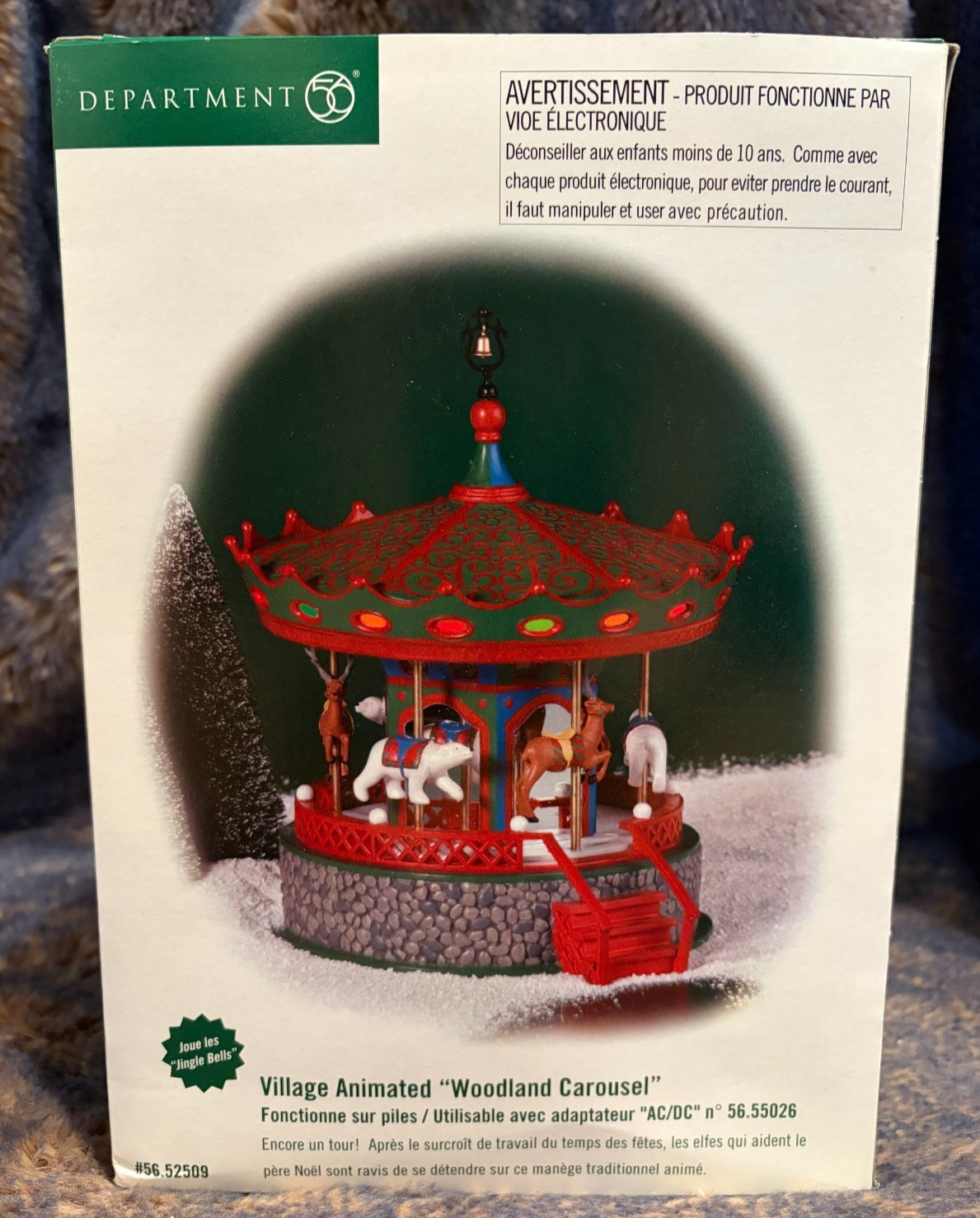 Department 56 Woodland Carousel #52509 Village Animated NEW IN BOX Never Used